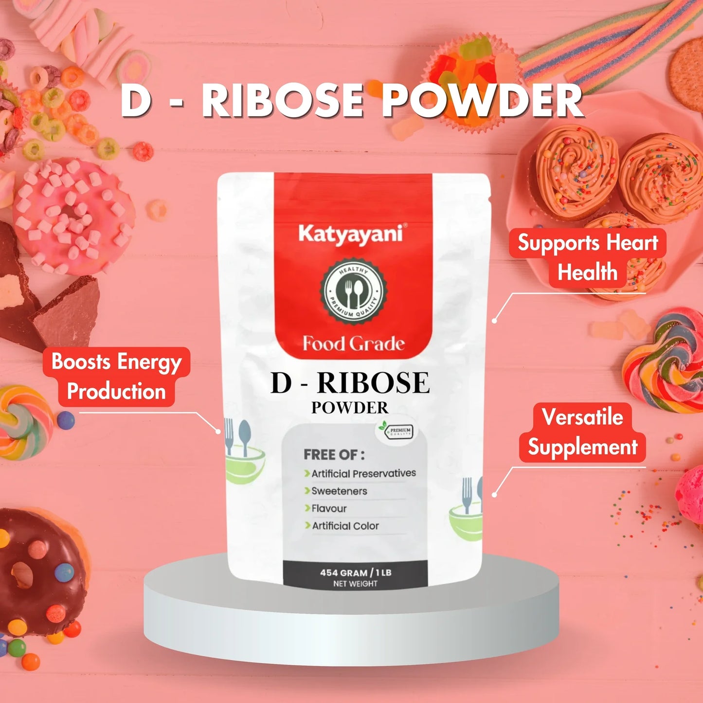 D - Ribose Powder 1 kg (2.2lb)-Food Grade