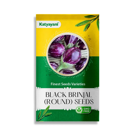 Black Brinjal (Round) Vegetable Seeds