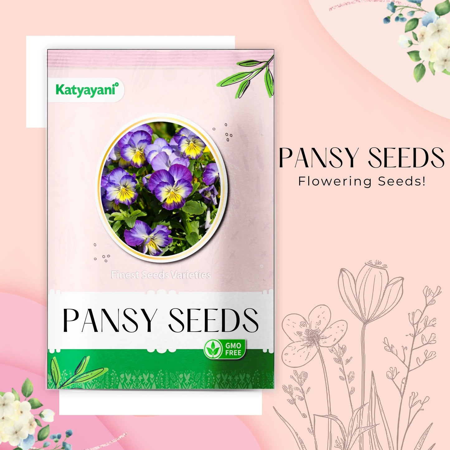 Pansy Swiss Giant Mix Flowering Seeds