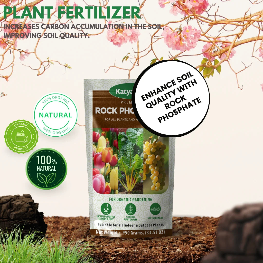 Gardening Plant Growth kit (Rock Phosphate)950 GM (Phosphate solubilising bacteria) 1L,(K-raja)100 GM