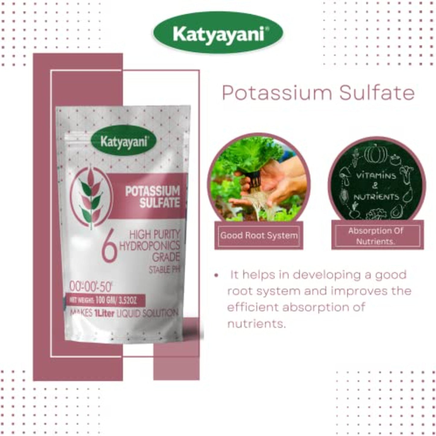 Hydroponic Grade Potassium Sulfate Nutrient 6