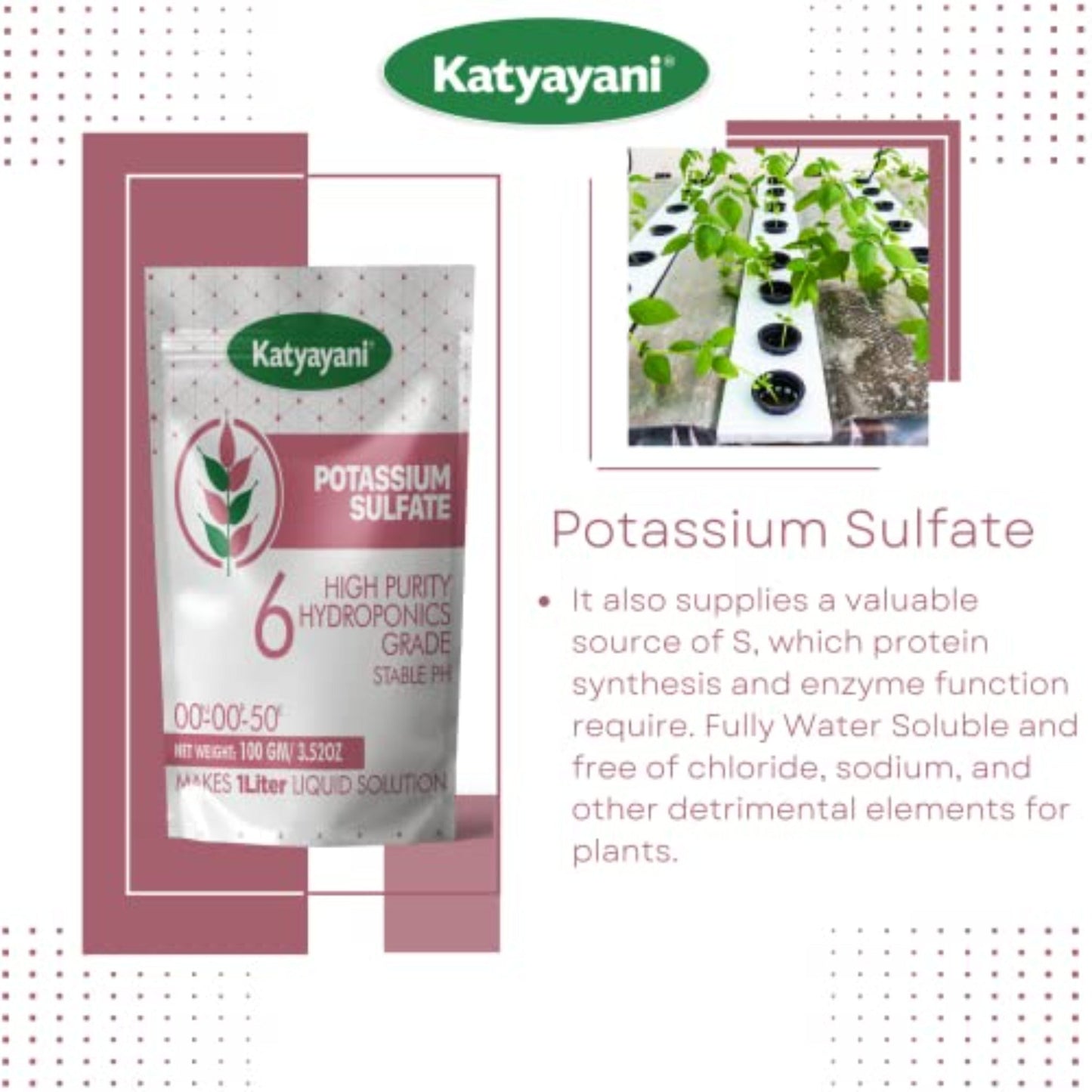 Hydroponic Grade Potassium Sulfate Nutrient 6