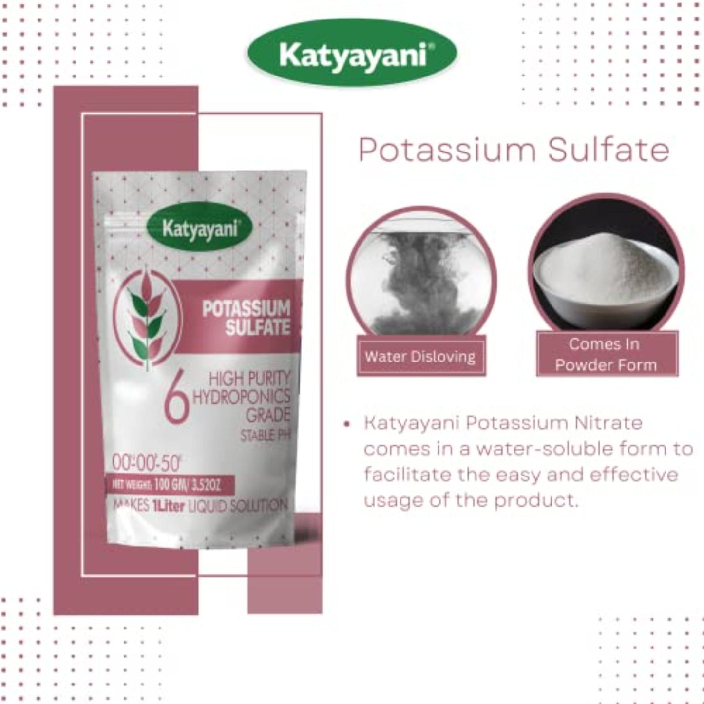 Hydroponic Grade Potassium Sulfate Nutrient 6