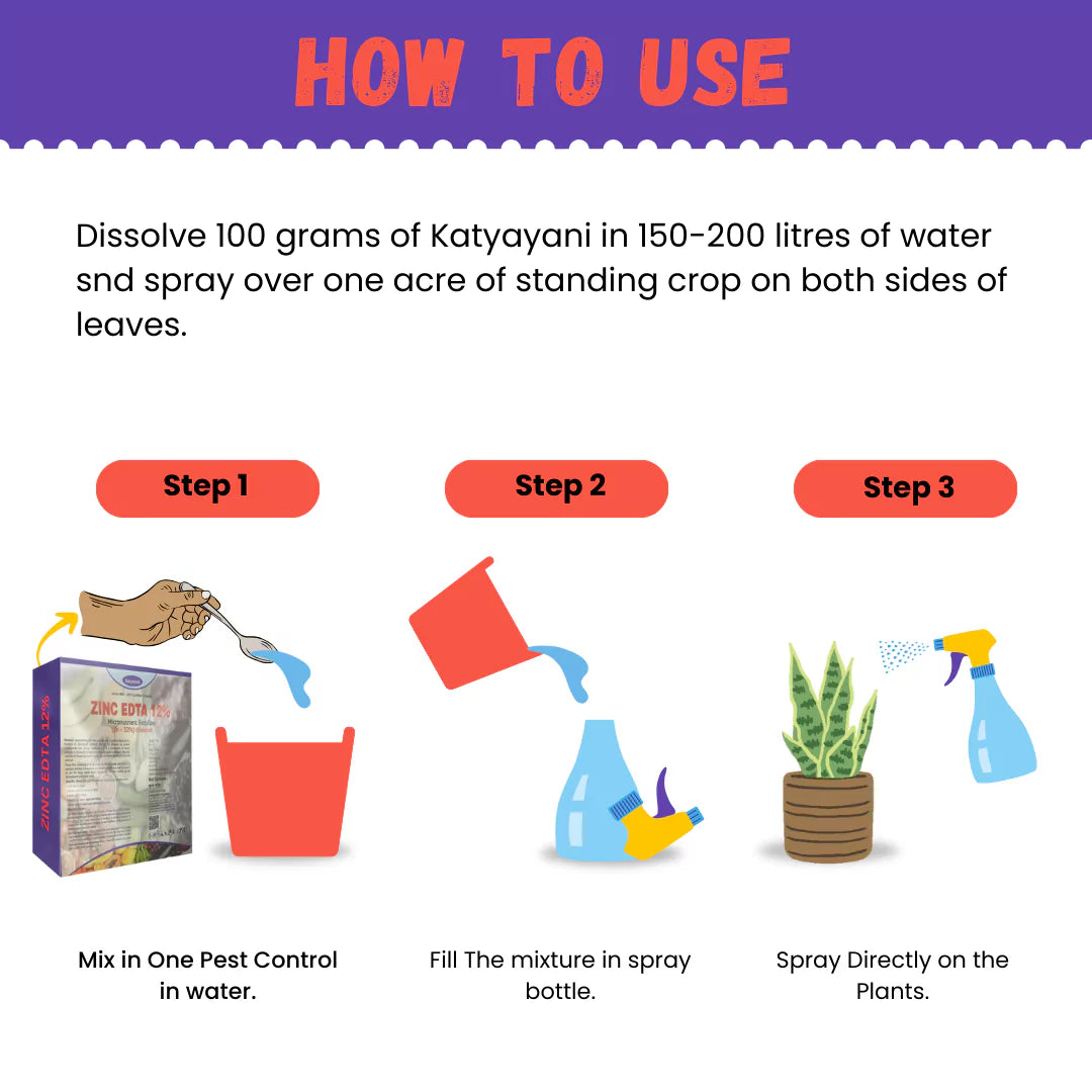 کاتیانی زنک EDTA 12% پلانٹ اور گارڈن کے لیے